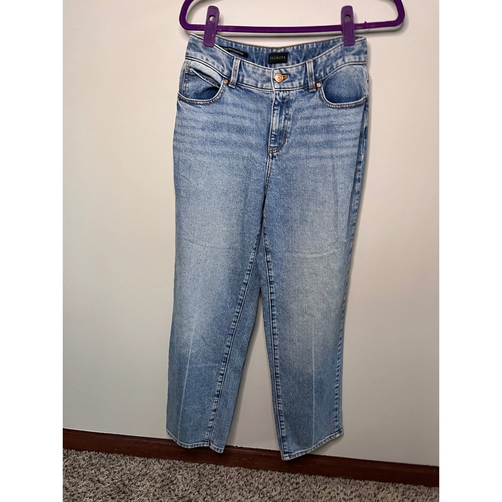Talbots High Waist Relaxed Jeans 4P Light Wash Blue Denim Petite 4 P